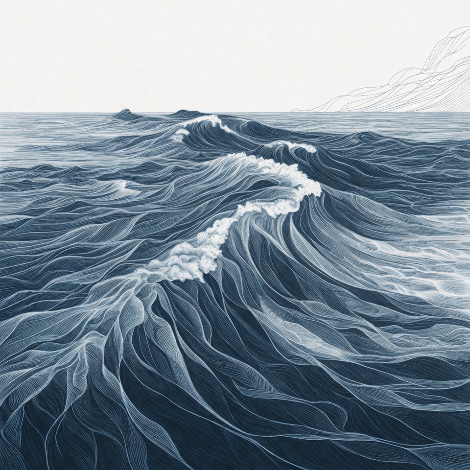 Ocean Waves Illustration Ocean Waves Illustration