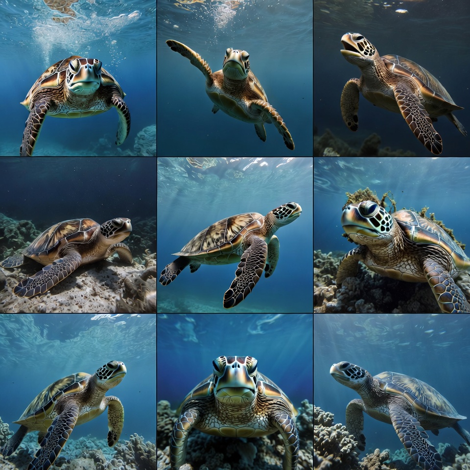 Sea Turtles Swimming Underwater Sea Turtles Swimming Underwater