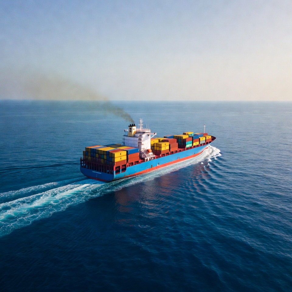Cargo ship sailing on ocean Cargo ship sailing on ocean
