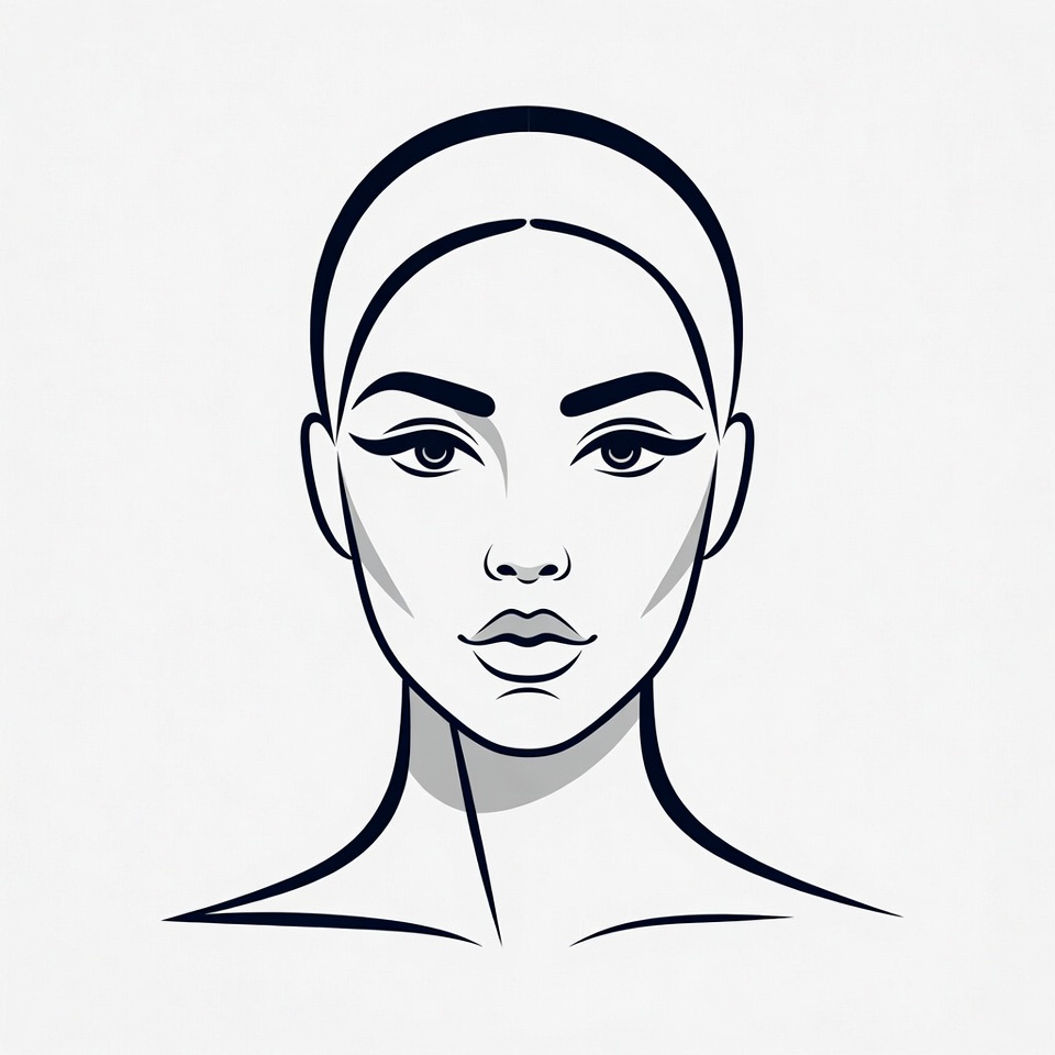 Black Outline Woman Face Illustration Black Outline Woman Face Illustration