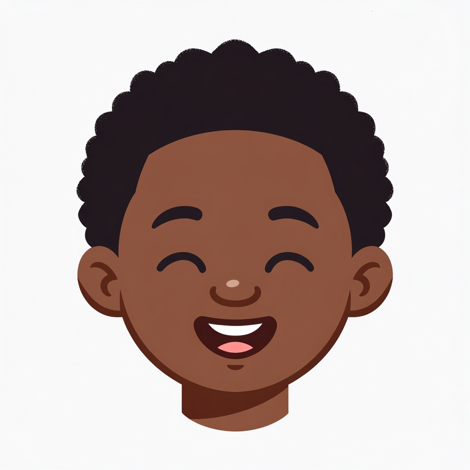 Smiling African-American boy cartoon face Smiling African-American boy cartoon face