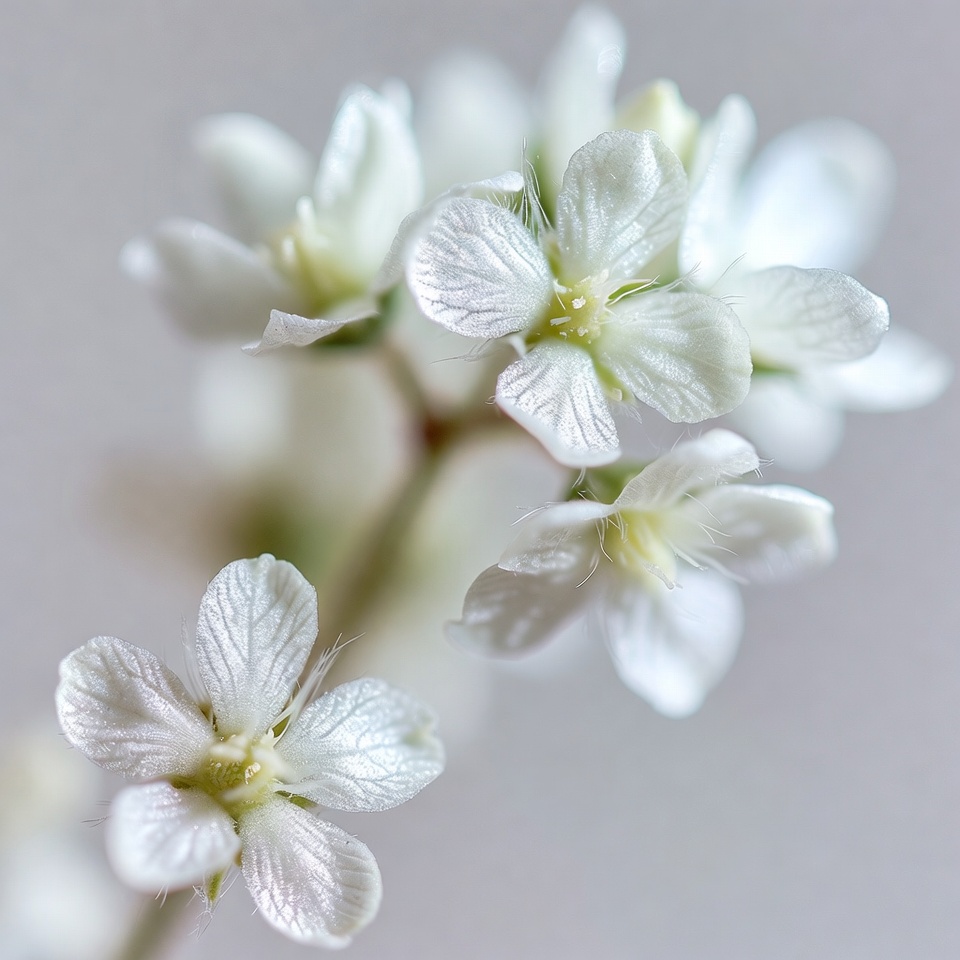 Delicate White Wildflowers on Stem Delicate White Wildflowers on Stem
