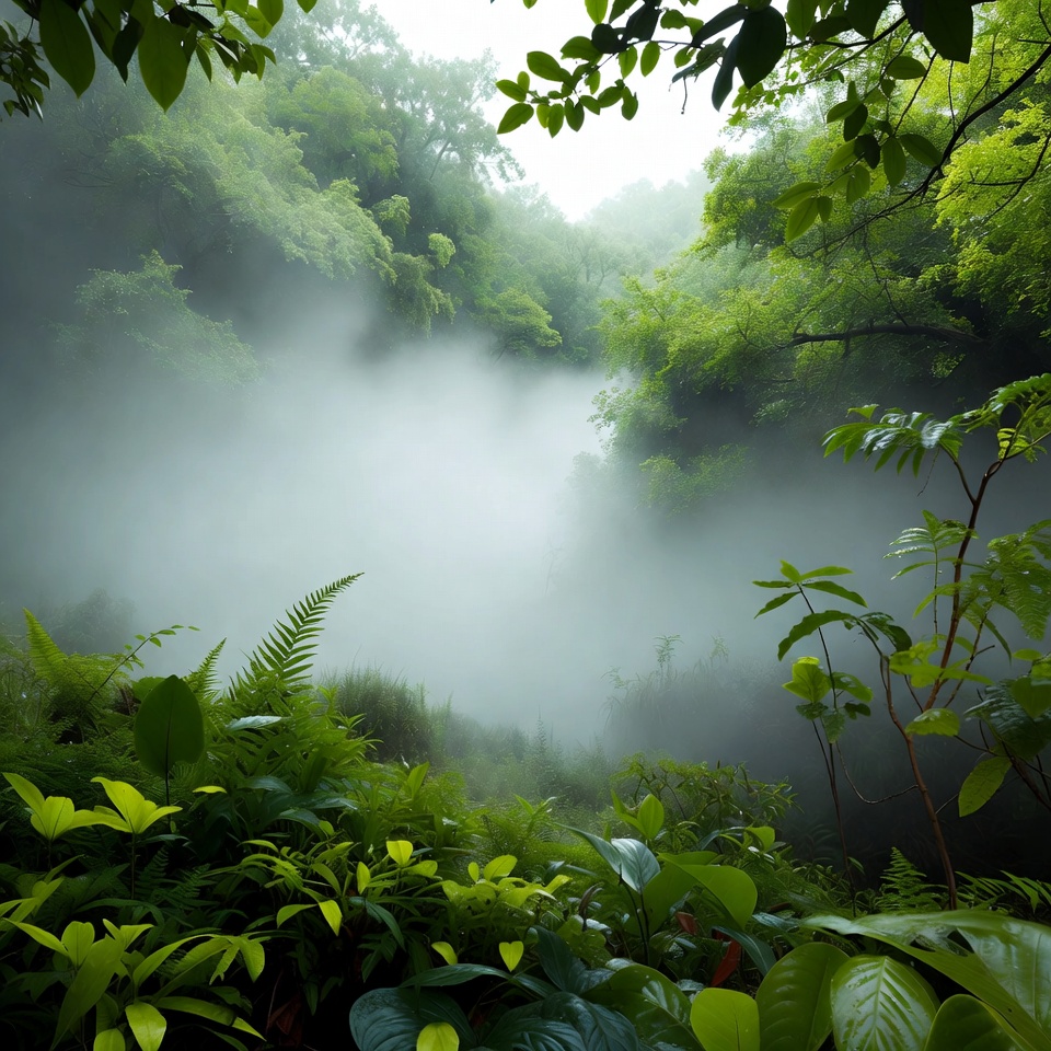 Misty Lush Green Forest Misty Lush Green Forest
