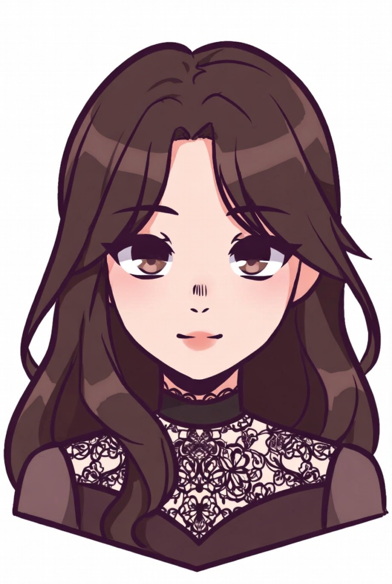 Anime girl with lace collar Anime girl with lace collar