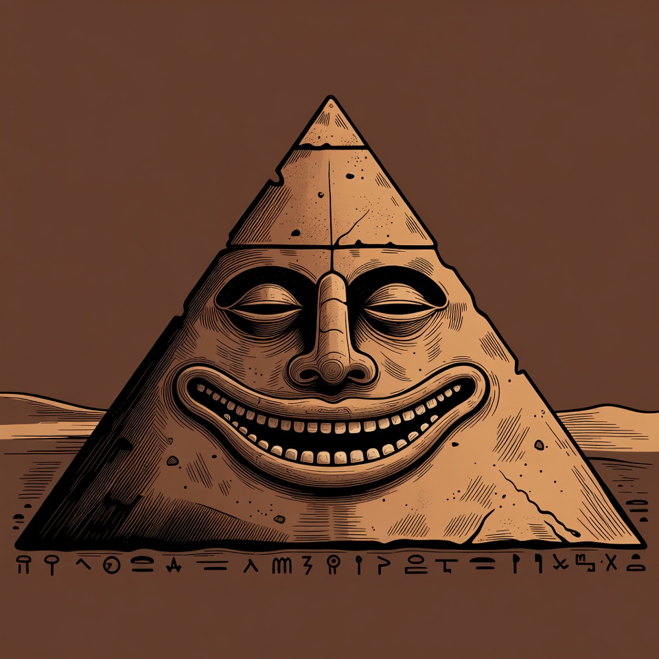 Smiling Pyramid with Face Illustration Smiling Pyramid with Face Illustration