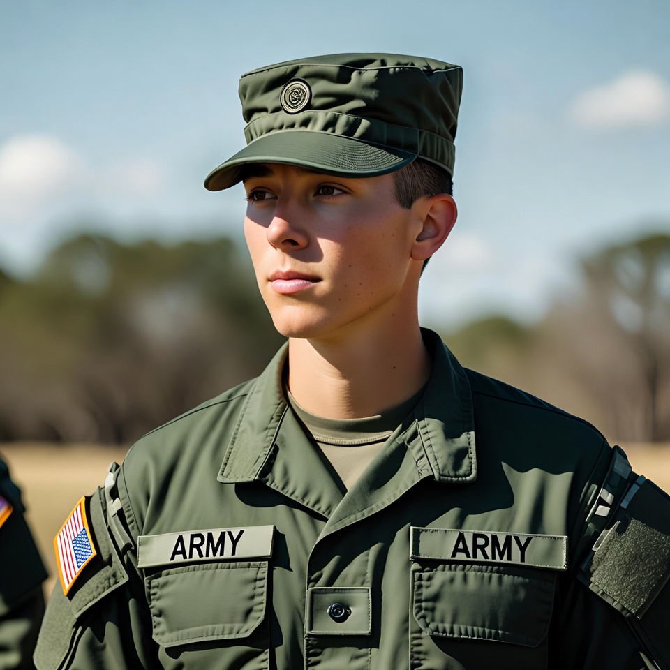 Young man in Army uniform Young man in Army uniform