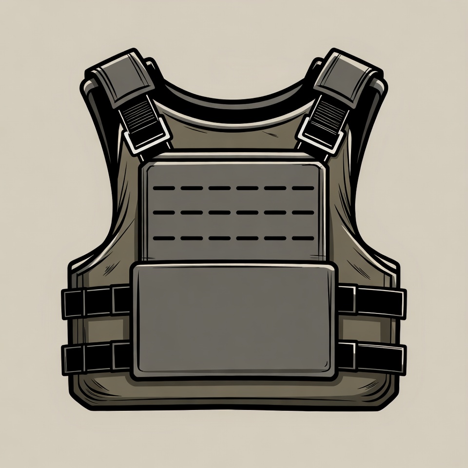 Tactical Bulletproof Vest Illustration Tactical Bulletproof Vest Illustration