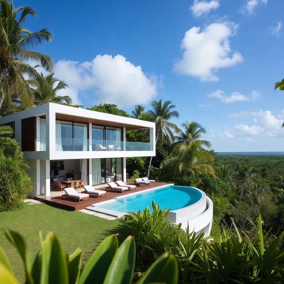 Modern White Villa with Infinity Pool Modern White Villa with Infinity Pool