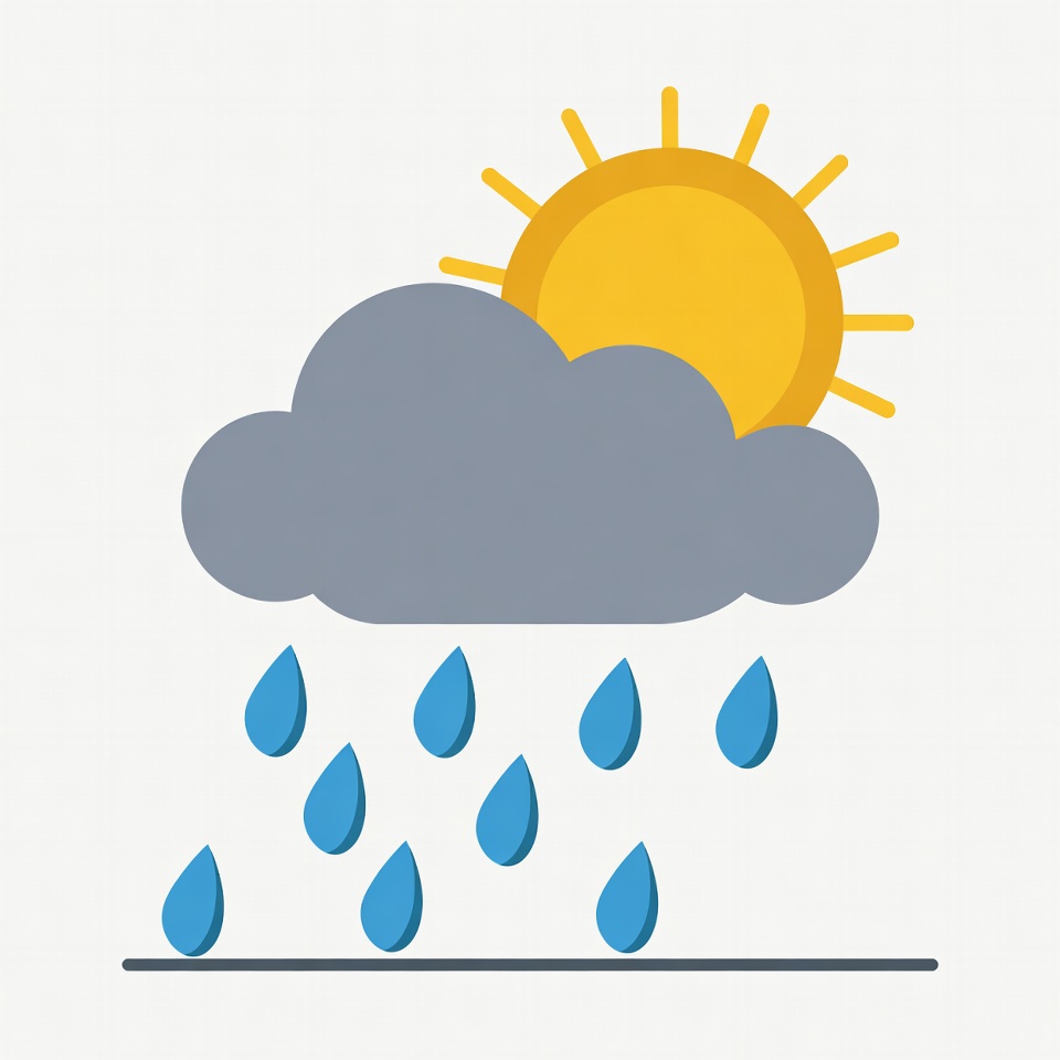 Sun Cloud Rain Weather Icon Sun Cloud Rain Weather Icon