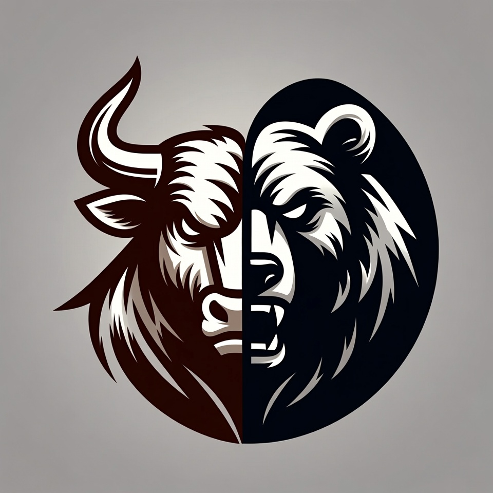 Bull and Bear Facing Off Bull and Bear Facing Off