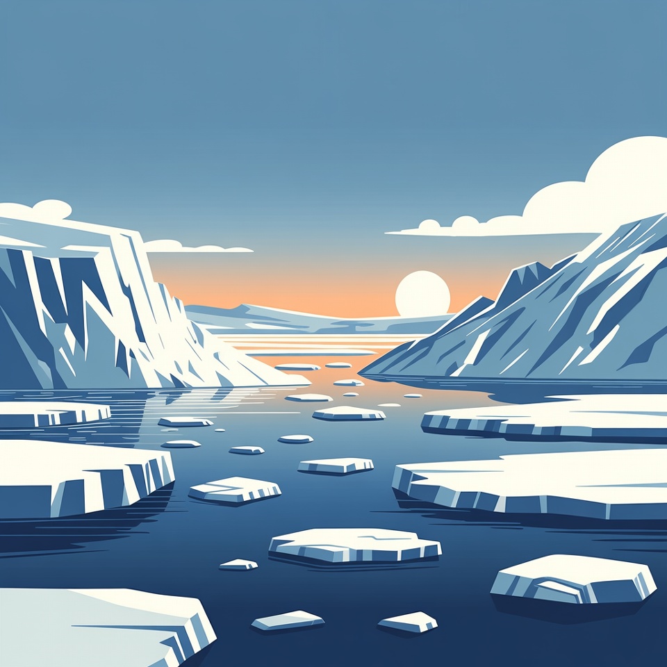 Iceberg Channel at Sunset Iceberg Channel at Sunset