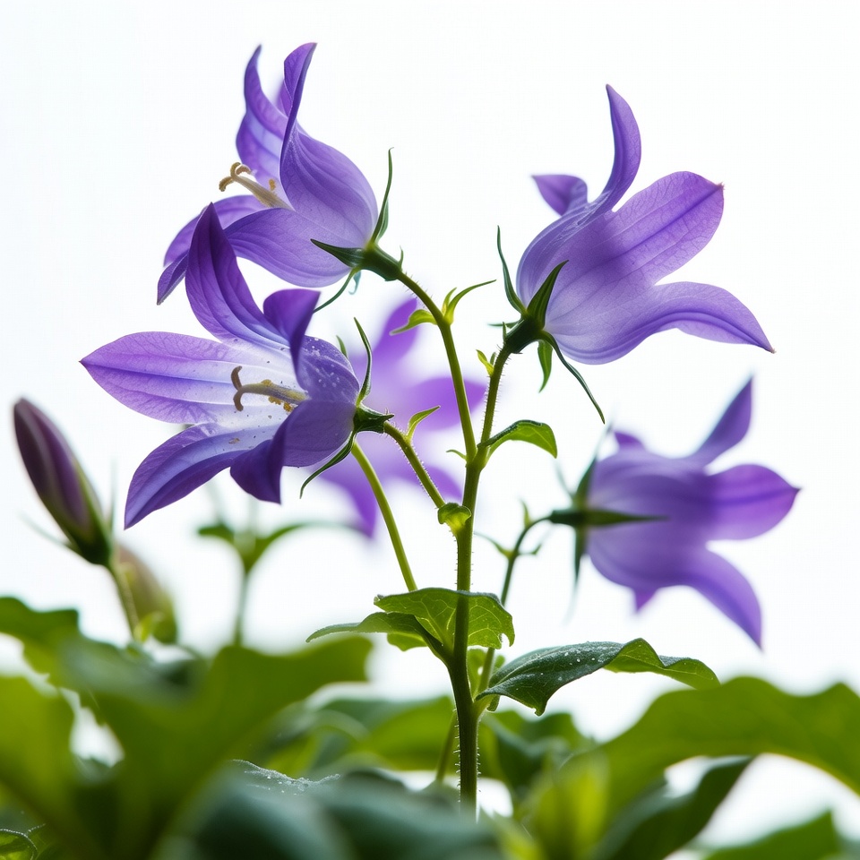 Purple Bellflowers with Dewdrops Purple Bellflowers with Dewdrops