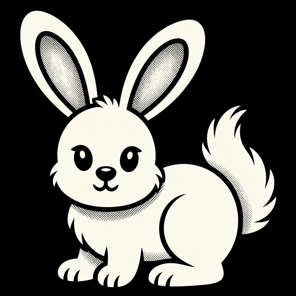 Cute white bunny illustration Cute white bunny illustration