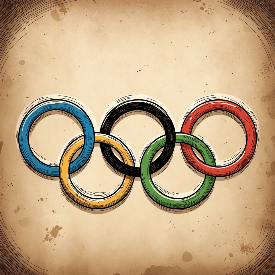 Vintage Olympic Rings Illustration Vintage Olympic Rings Illustration