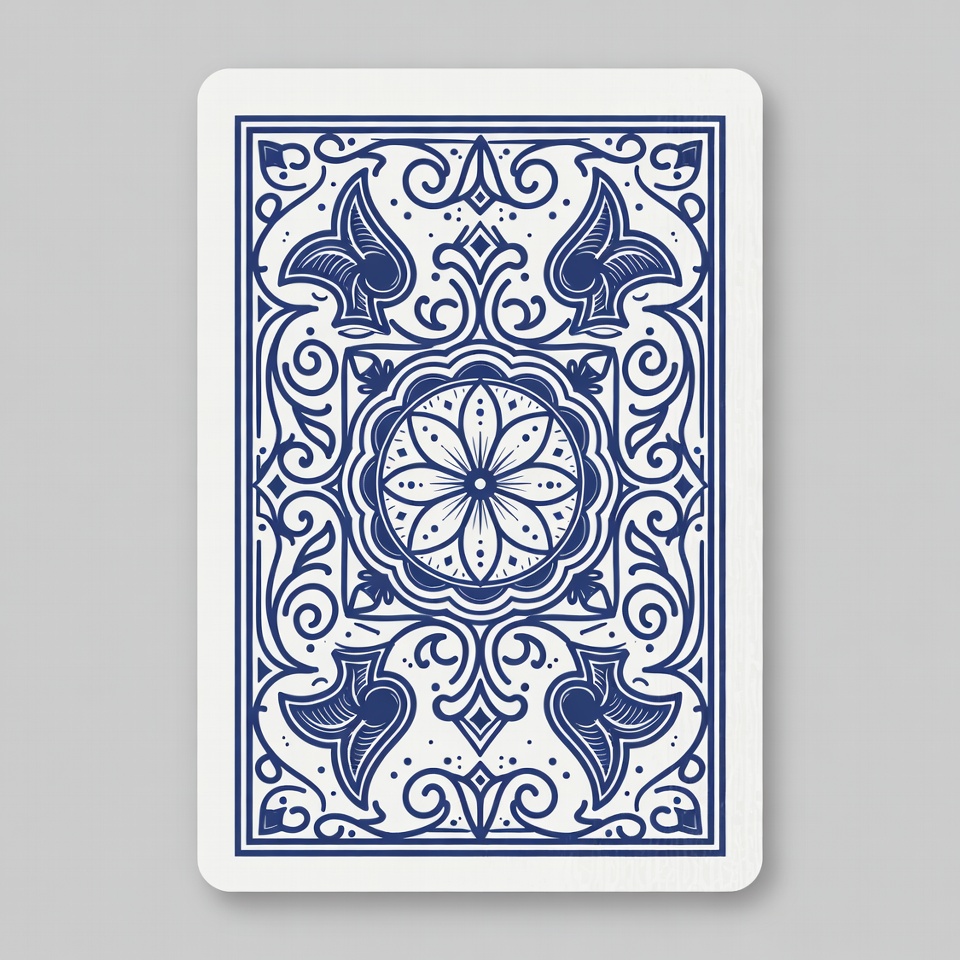 Blue Ornate Playing Card Back Blue Ornate Playing Card Back