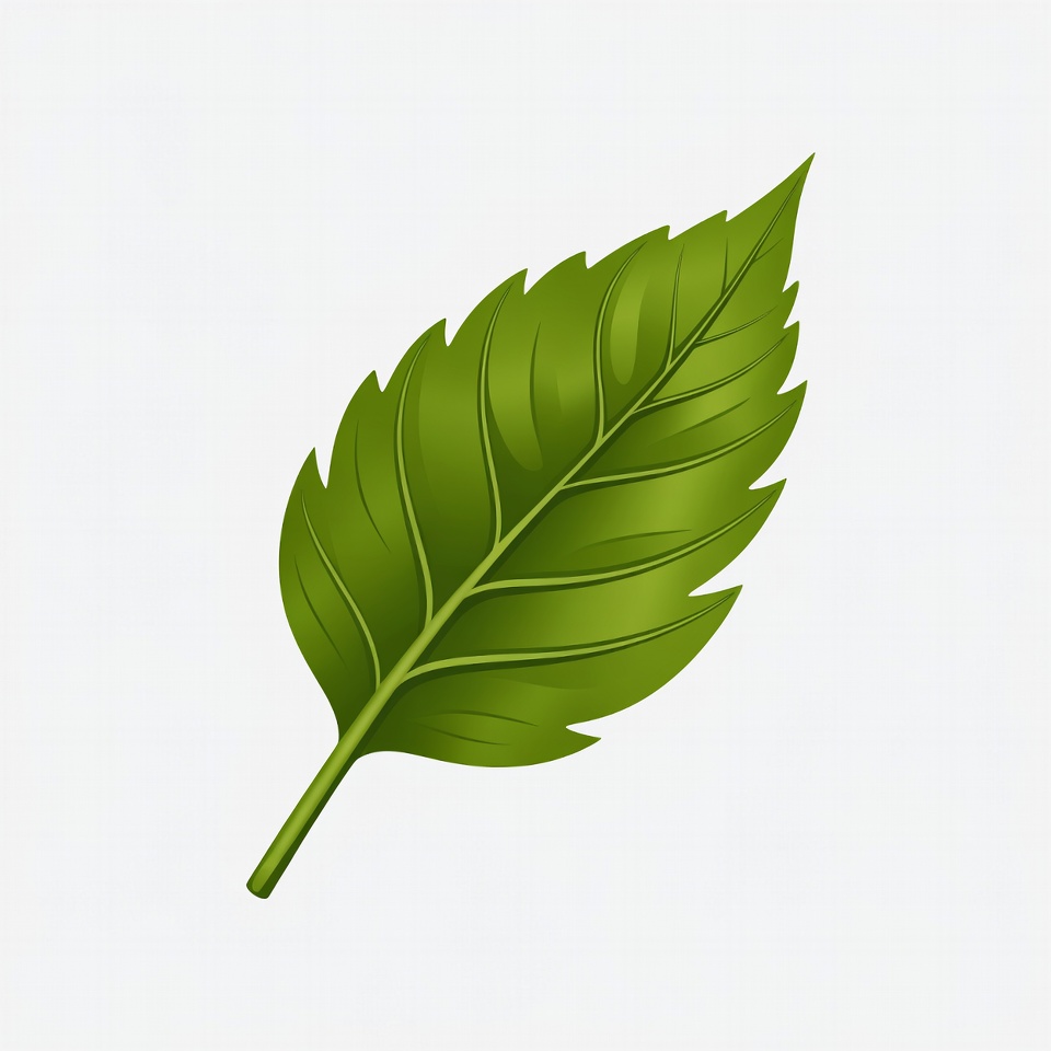Green serrated leaf illustration Green serrated leaf illustration