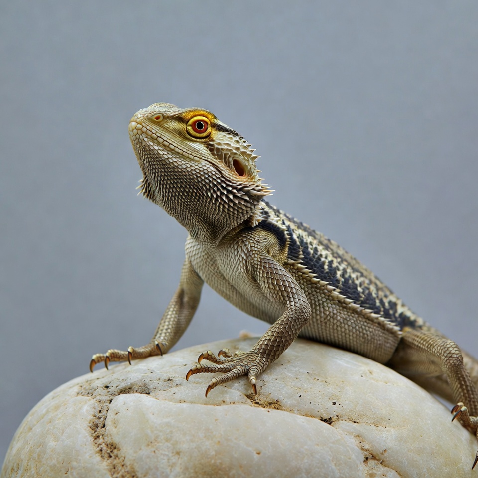 Bearded Dragon on White Rock Bearded Dragon on White Rock
