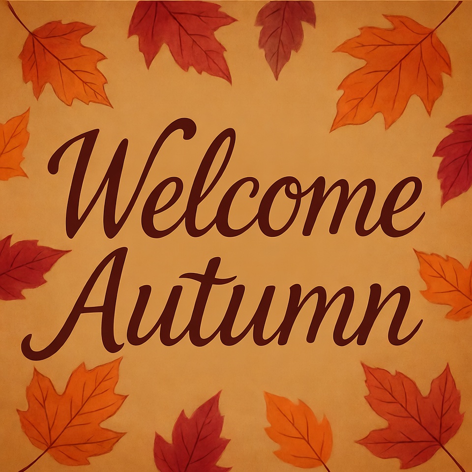 Welcome Autumn Leaves Illustration Welcome Autumn Leaves Illustration