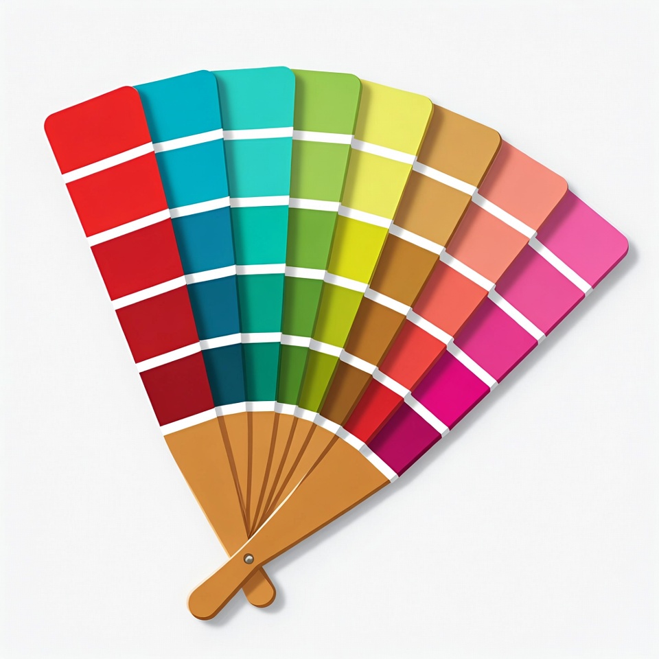 Color Palette Fan Illustration Color Palette Fan Illustration