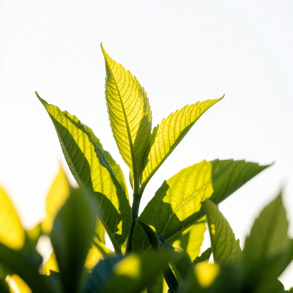 Fresh green leaves on white background Fresh green leaves on white background