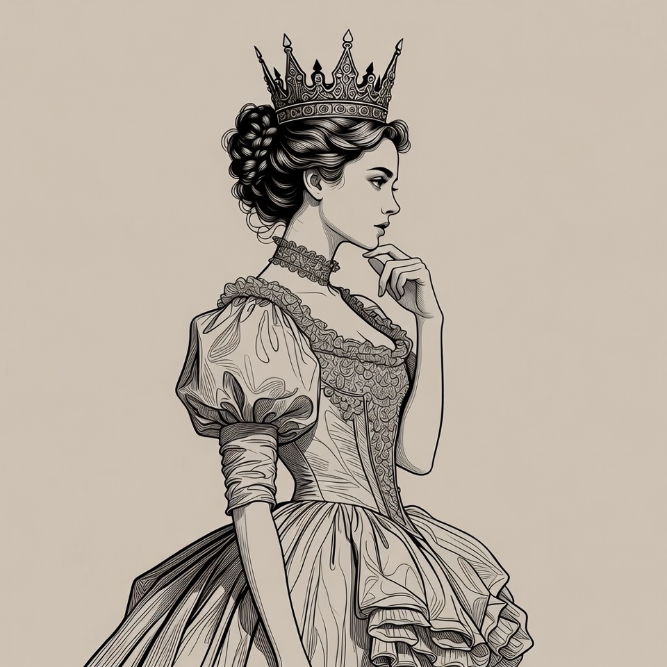 Victorian woman wearing crown Victorian woman wearing crown