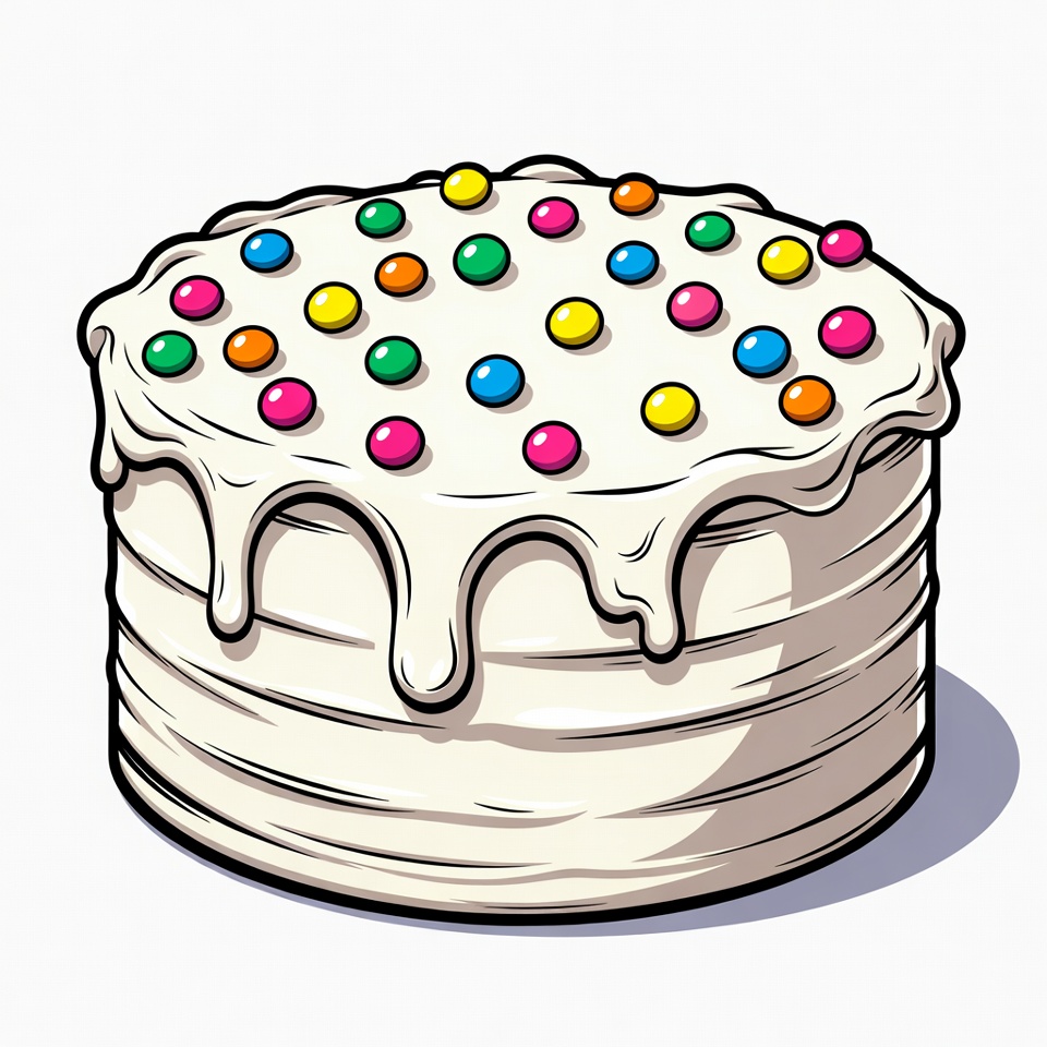 Birthday cake with colorful sprinkles Birthday cake with colorful sprinkles