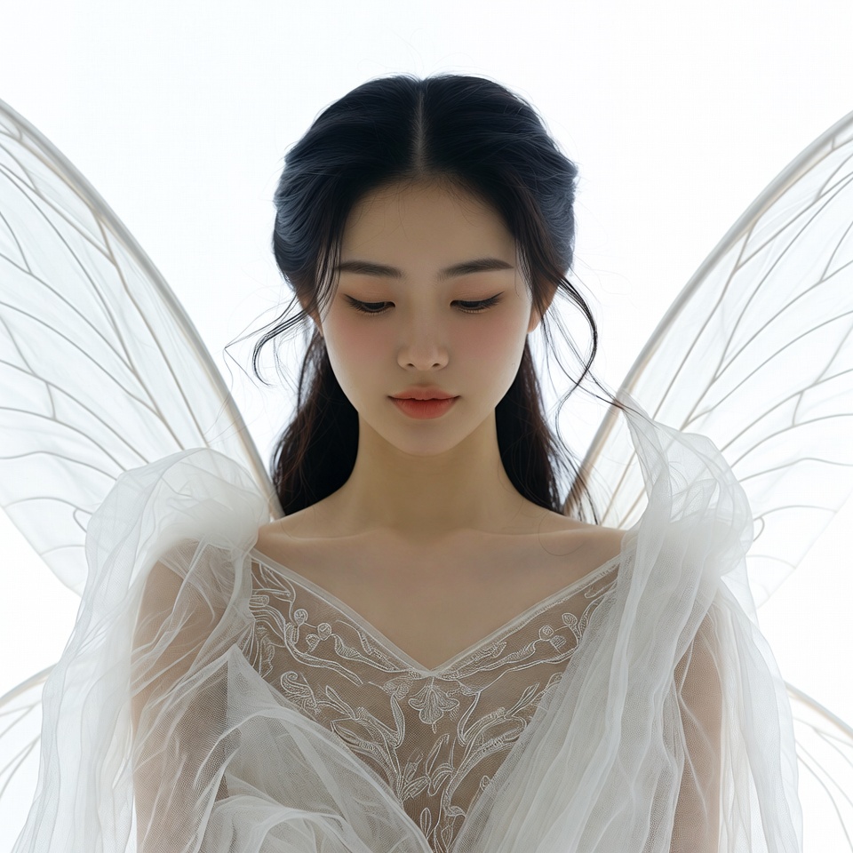 Asian woman with fairy wings Asian woman with fairy wings