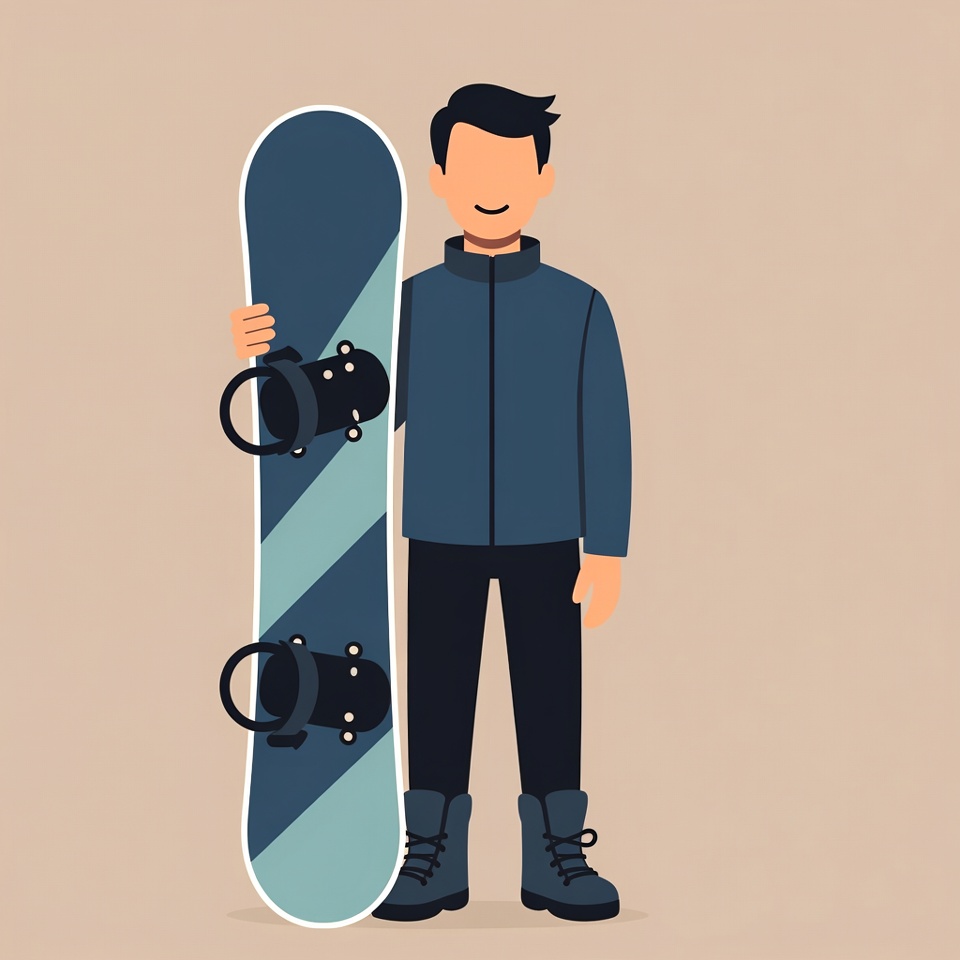 Man holding snowboard illustration Man holding snowboard illustration