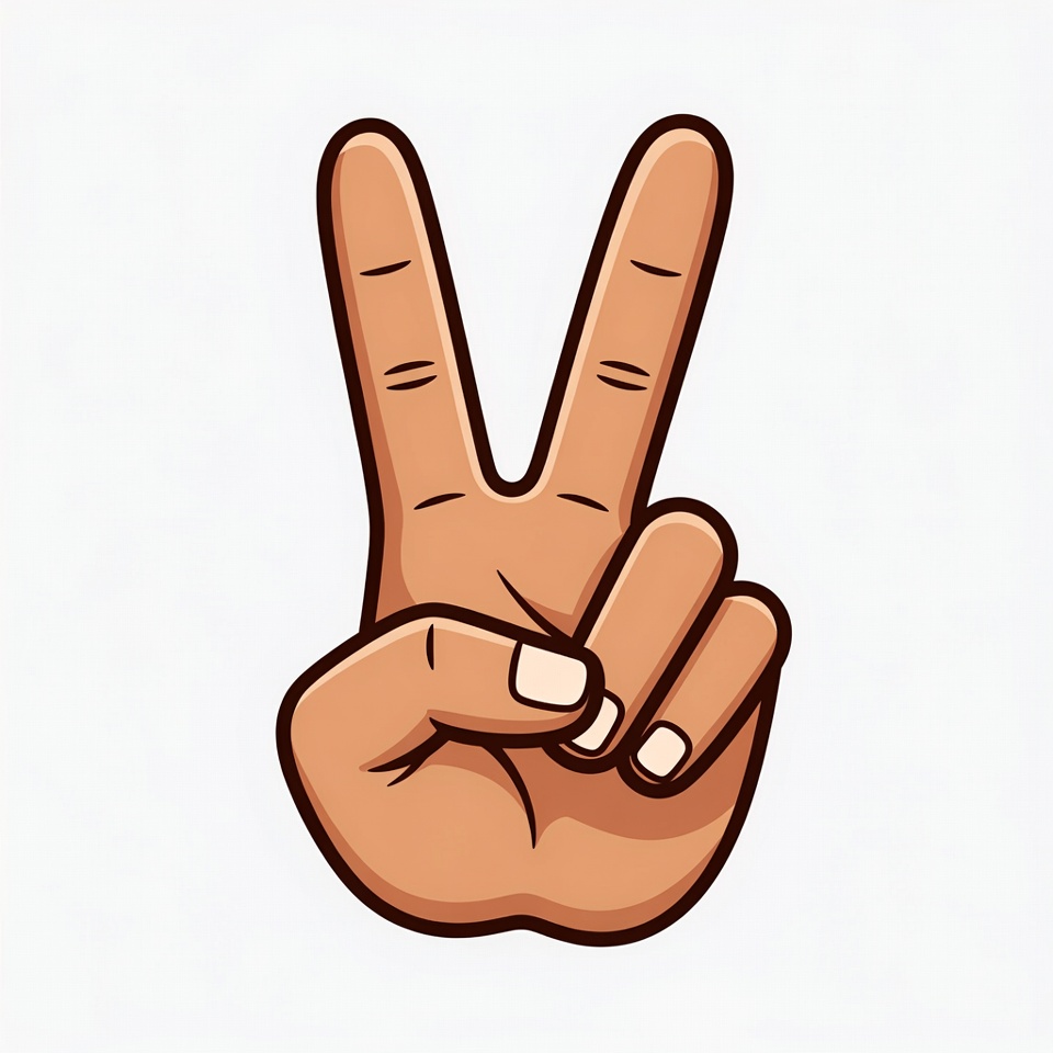 Cartoon Hand Making Peace Sign Cartoon Hand Making Peace Sign