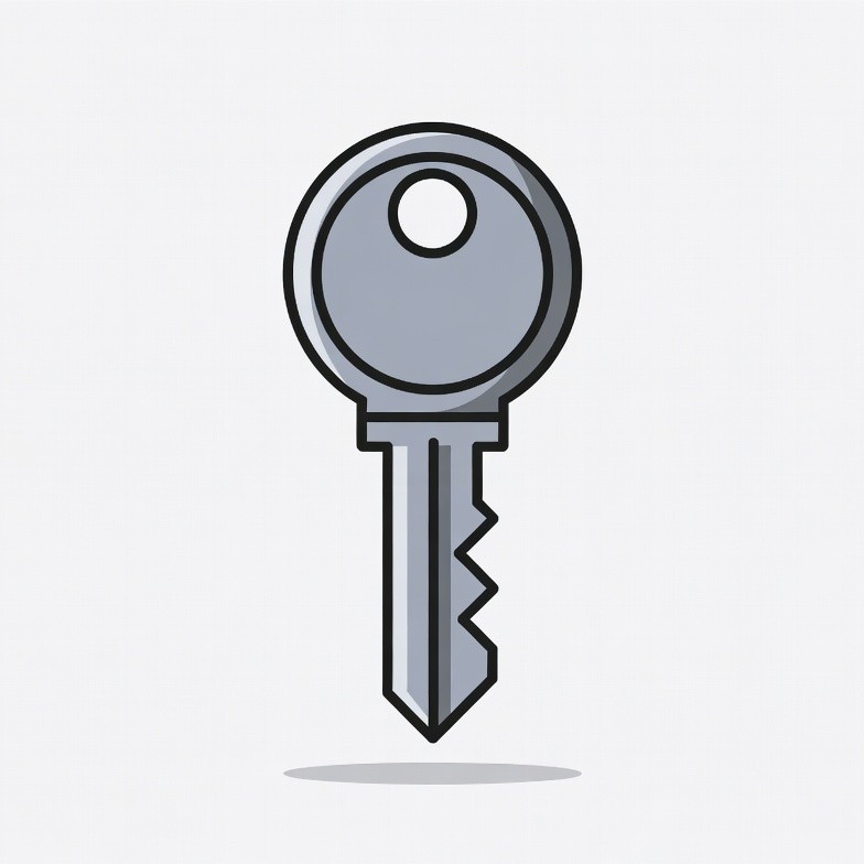 Gray Key Illustration Gray Key Illustration
