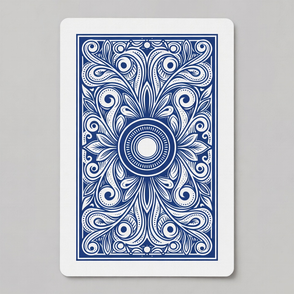 Blue Ornate Playing Card Back Blue Ornate Playing Card Back