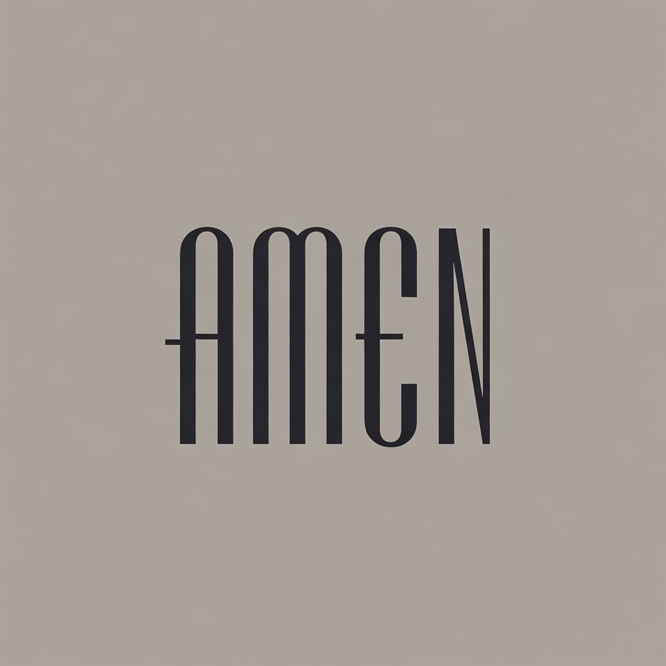 Amen Text on Gray Background Amen Text on Gray Background