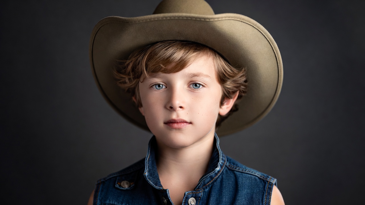 Boy wearing cowboy hat Boy wearing cowboy hat