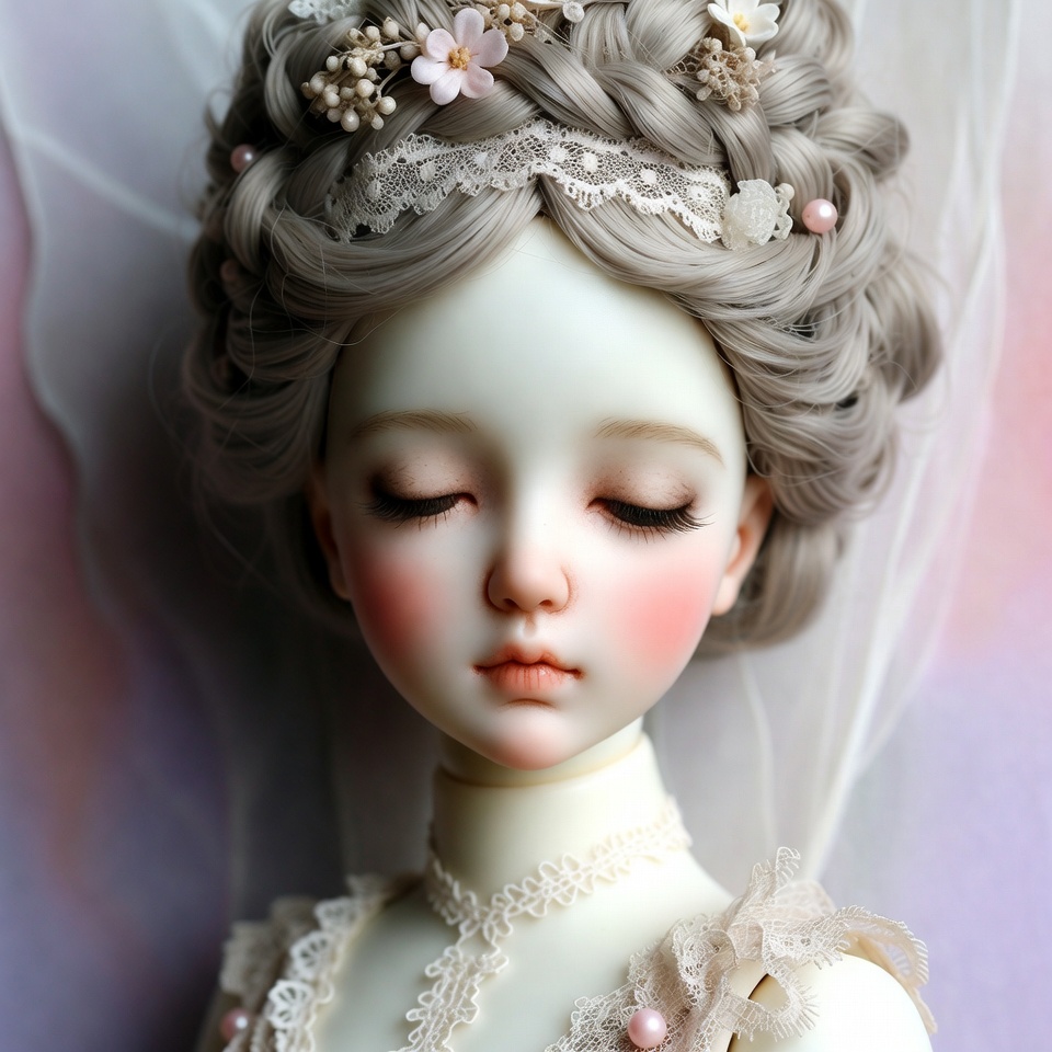 Ball-Jointed Doll with Elaborate Updo Ball-Jointed Doll with Elaborate Updo