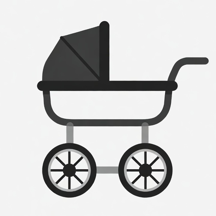 Black Baby Stroller Illustration Black Baby Stroller Illustration
