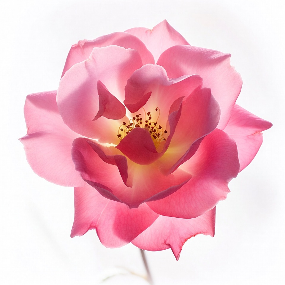 Pink Rose Flower Closeup Pink Rose Flower Closeup