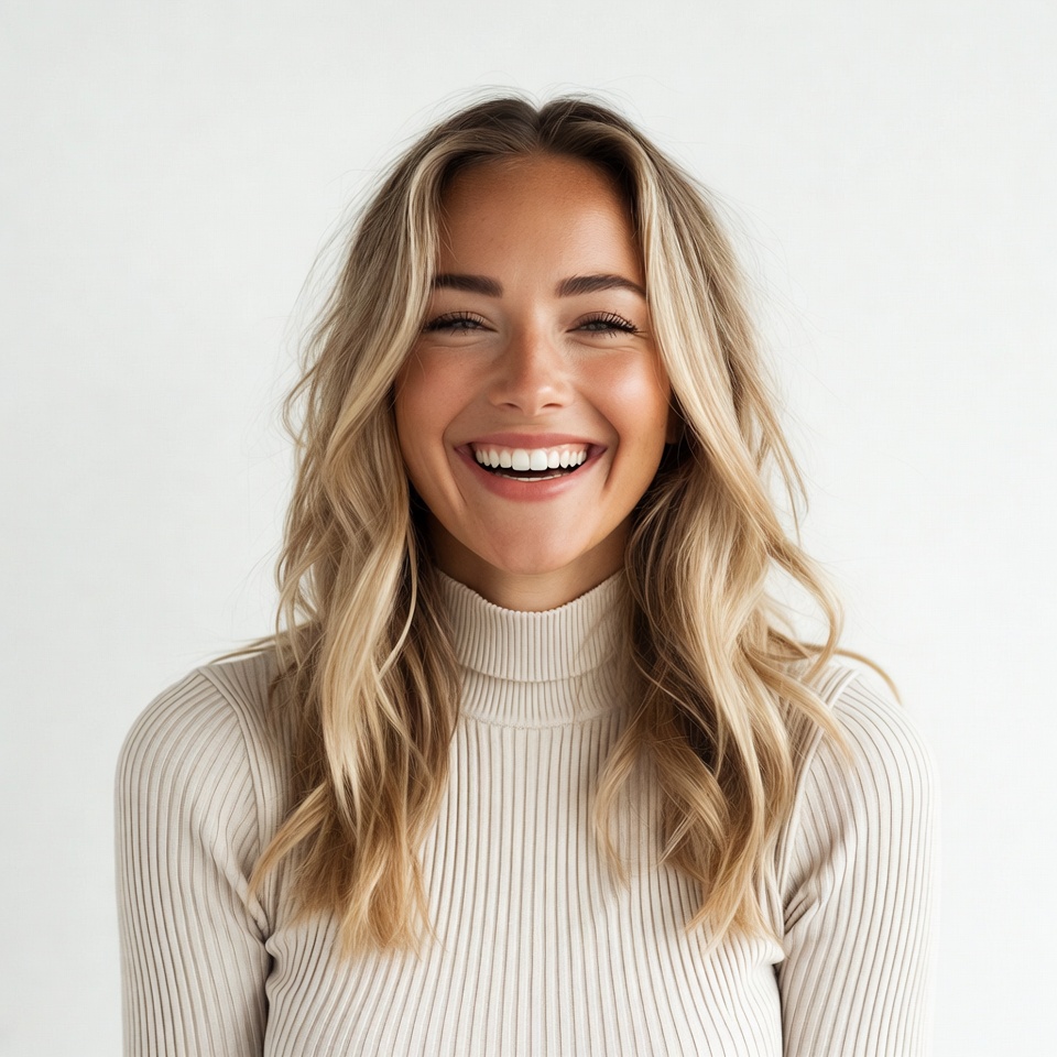 Smiling woman with blonde hair Smiling woman with blonde hair