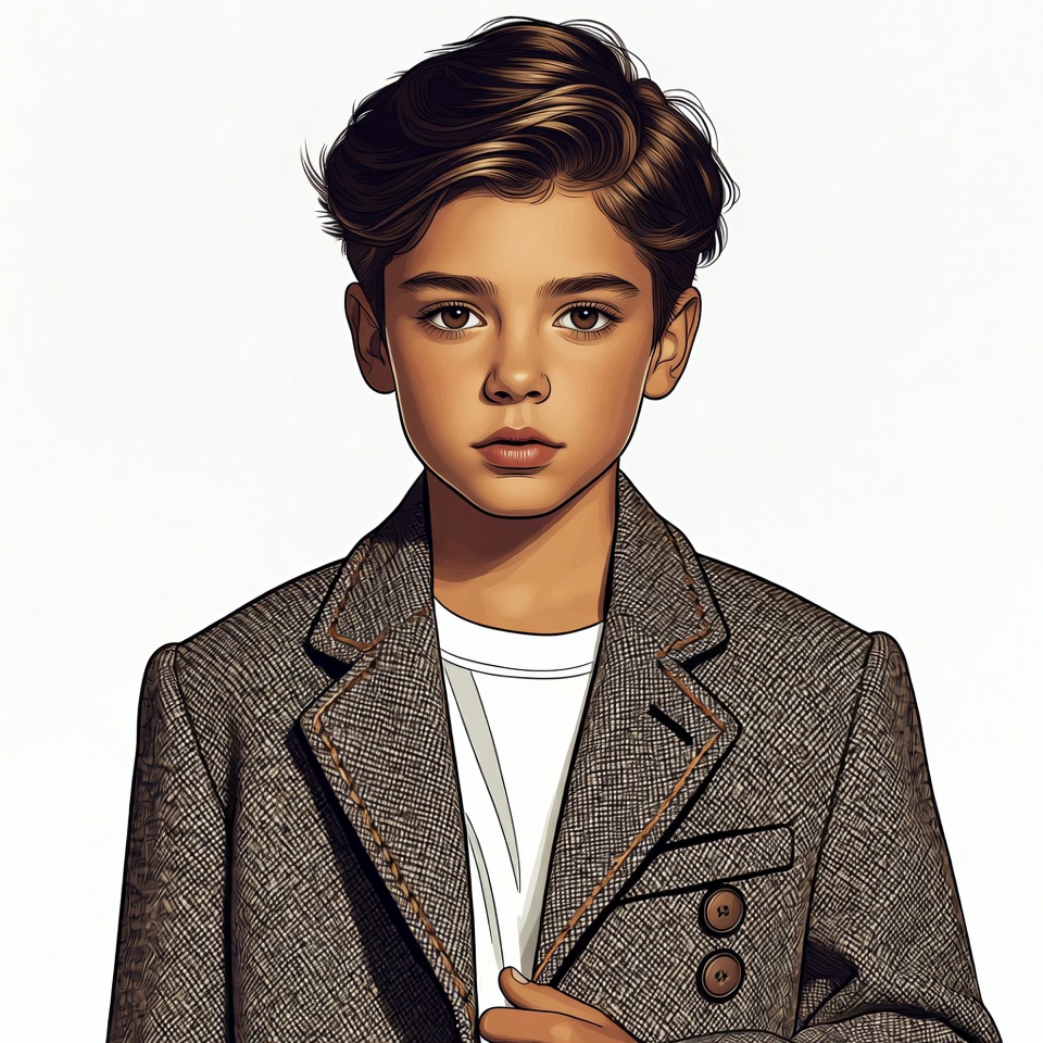 Young boy in tweed blazer Young boy in tweed blazer