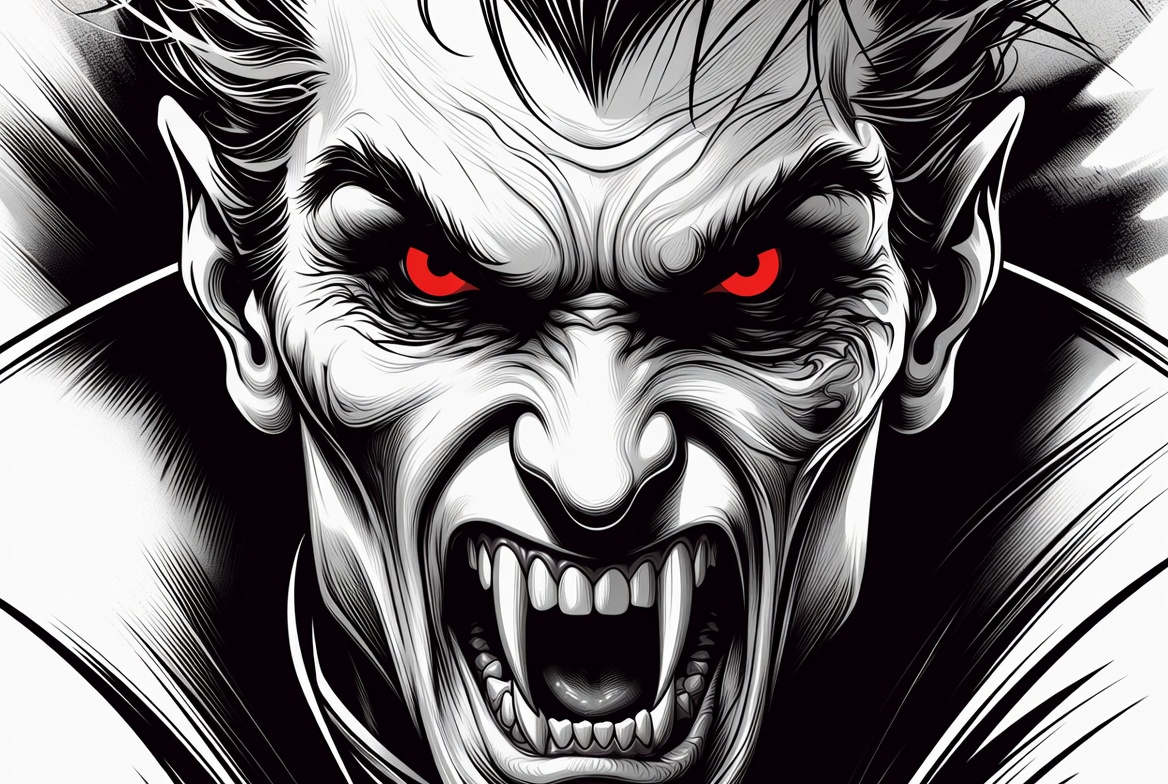 Fierce Vampire with Red Eyes Fierce Vampire with Red Eyes