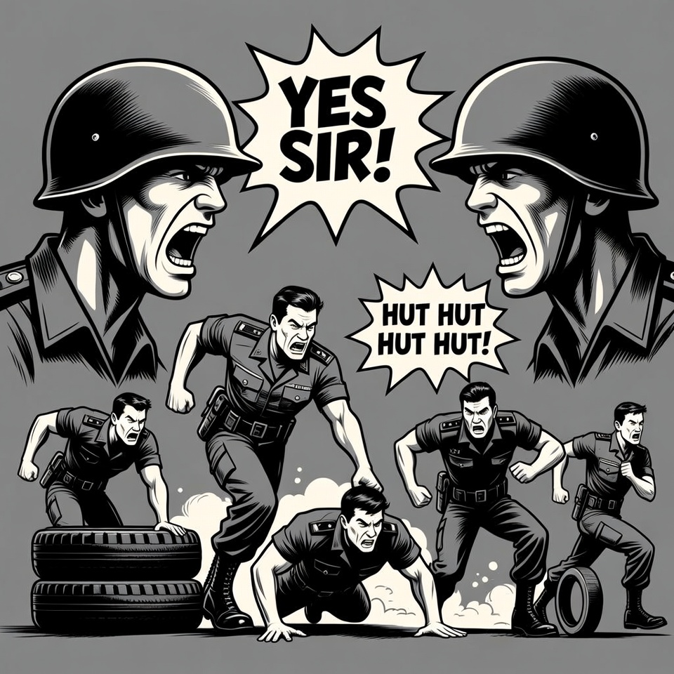 Soldiers shouting Yes Sir and Hut Hut Soldiers shouting Yes Sir and Hut Hut
