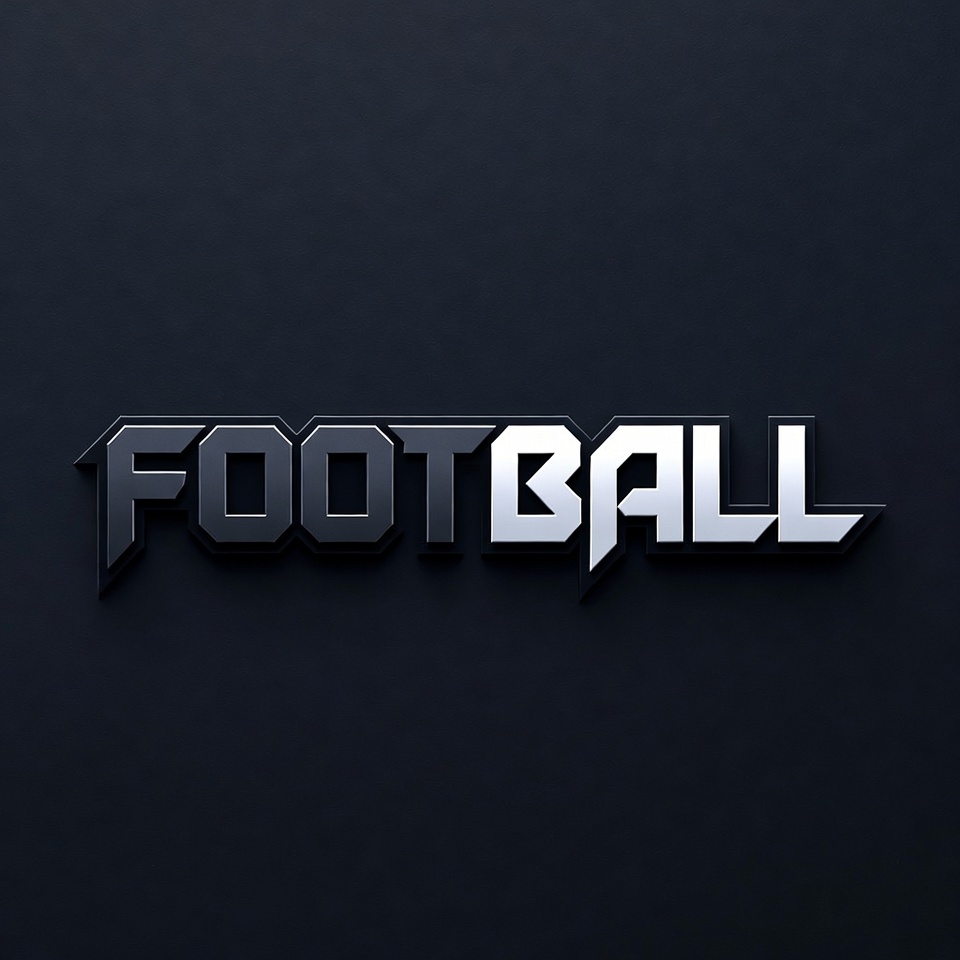 3D Metallic Football Text Logo 3D Metallic Football Text Logo