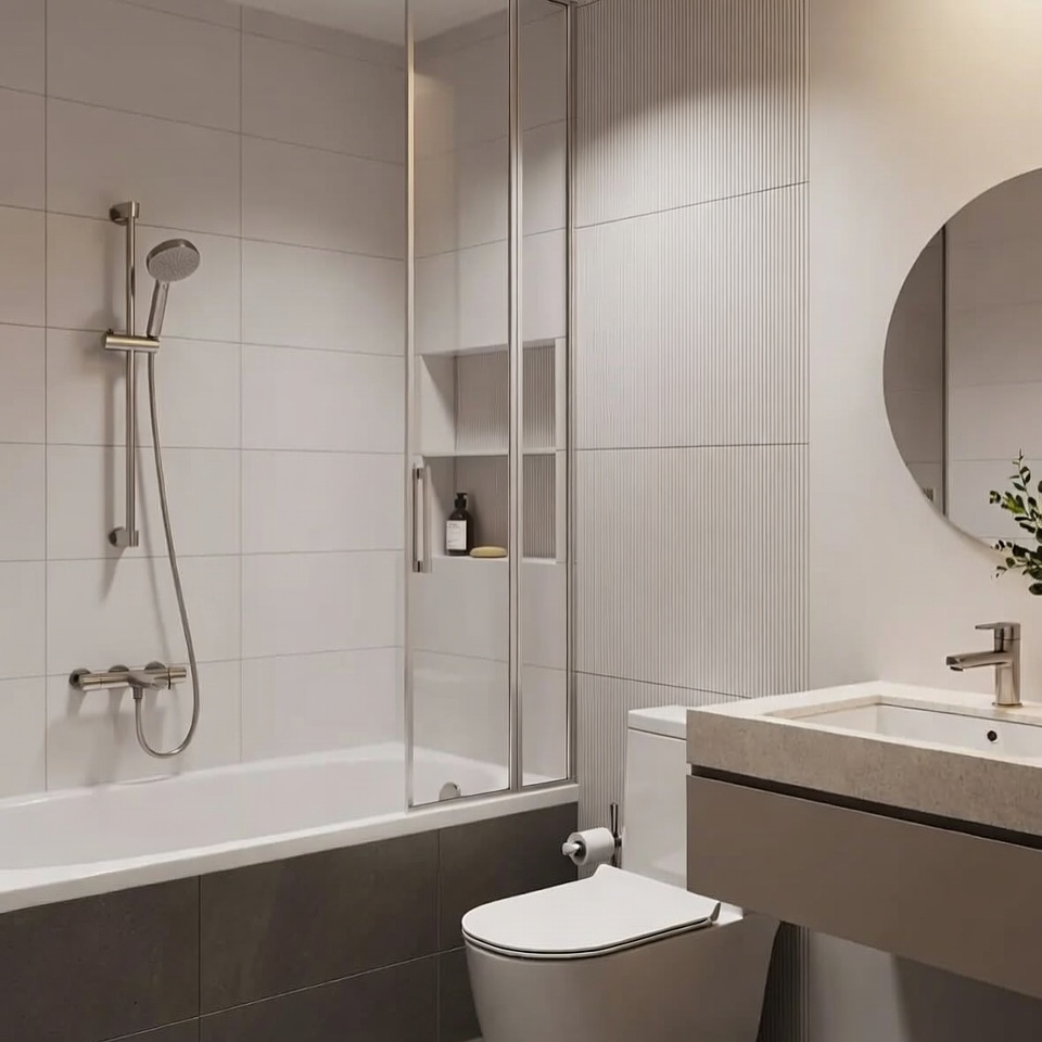 Modern Bathroom with Bathtub and Shower Modern Bathroom with Bathtub and Shower