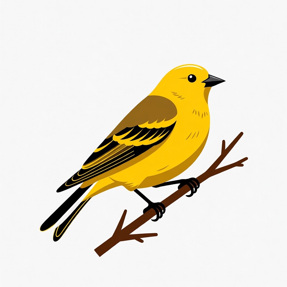 Yellow Warbler on Branch Yellow Warbler on Branch