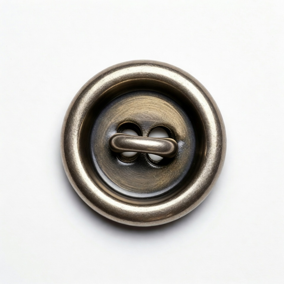 Bronze sew-through button isolated Bronze sew-through button isolated