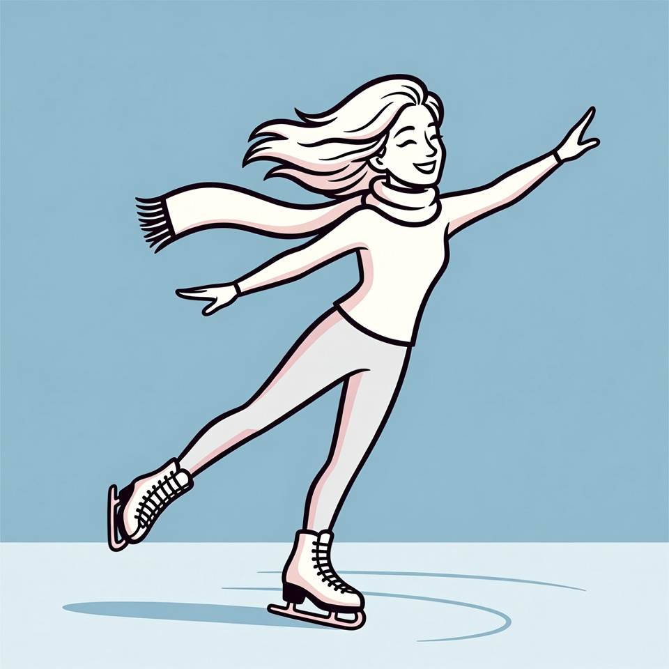 Blonde woman ice skating Blonde woman ice skating