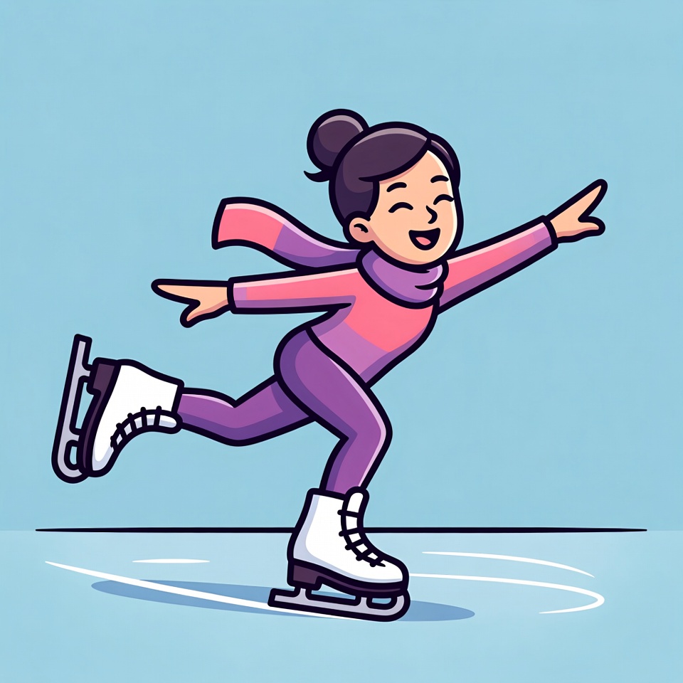 Girl ice skating illustration Girl ice skating illustration