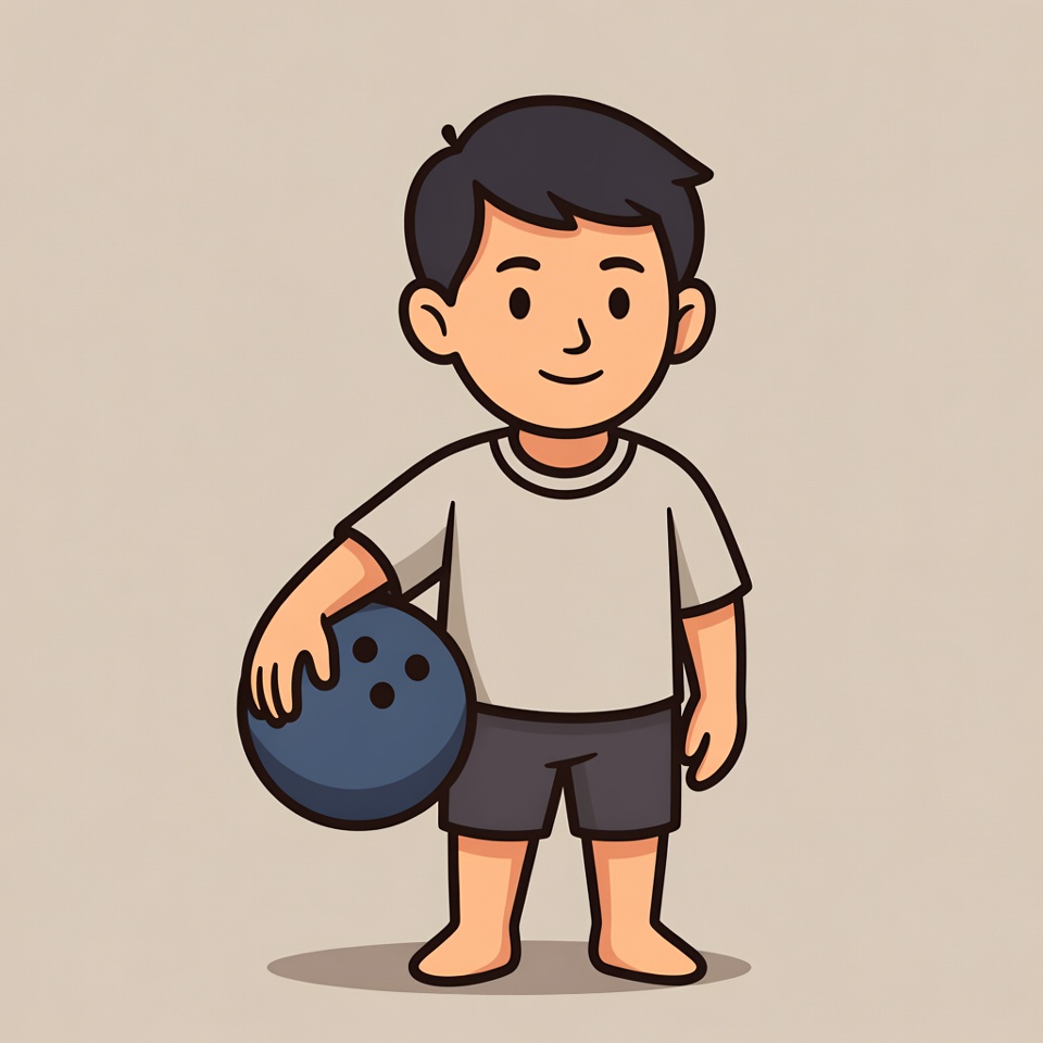 Boy holding bowling ball Boy holding bowling ball