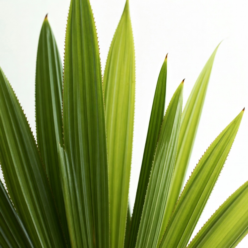 Green spiky palm leaves Green spiky palm leaves