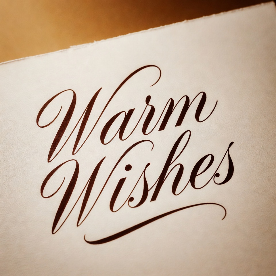 Warm Wishes Calligraphy on Paper Warm Wishes Calligraphy on Paper