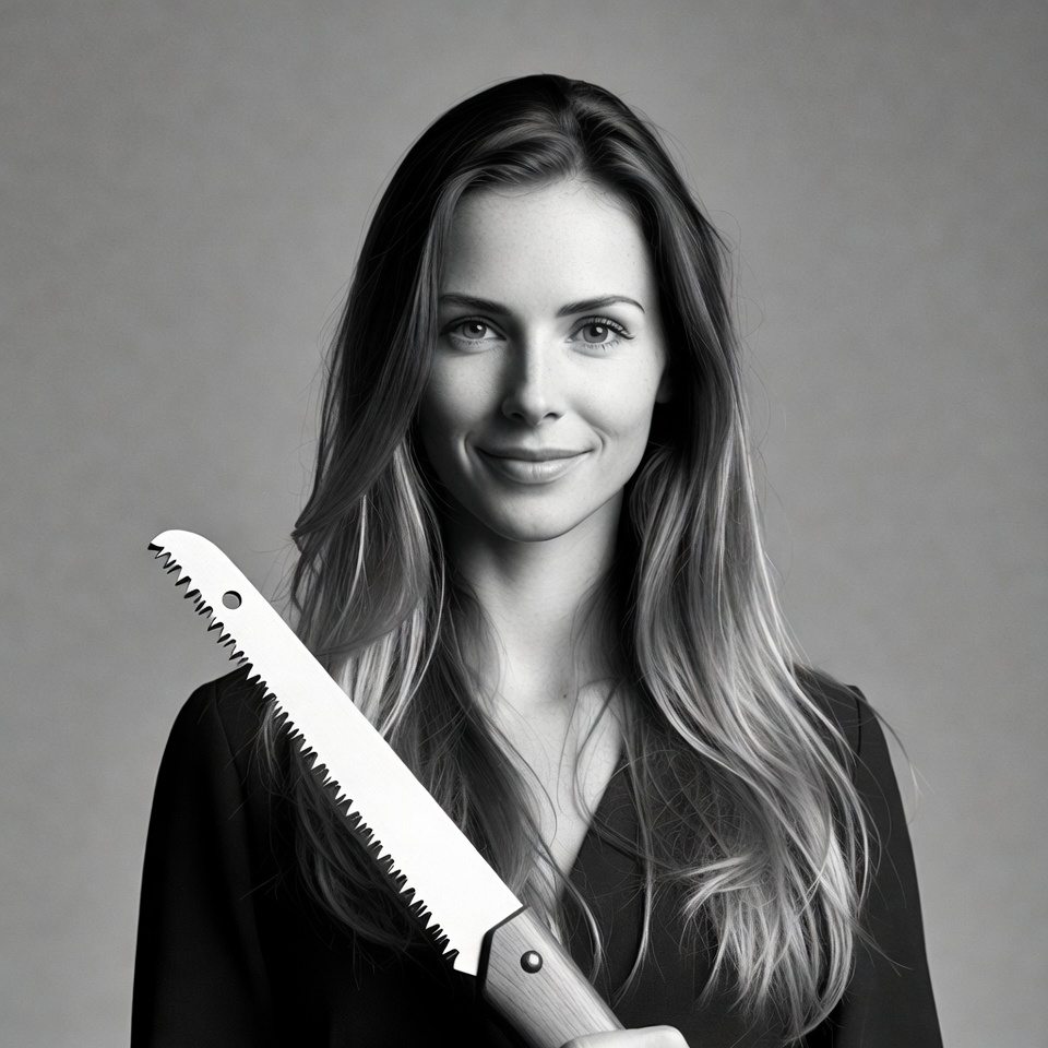 Woman holding chainsaw Woman holding chainsaw